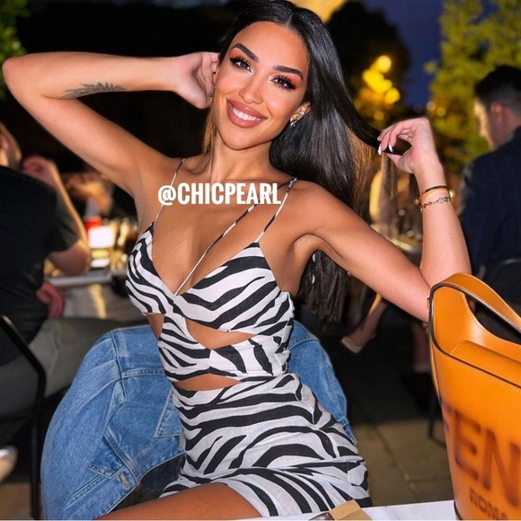 ZARA Printed Cut-Out Zebra Mini Dress - Picture 5 of 8